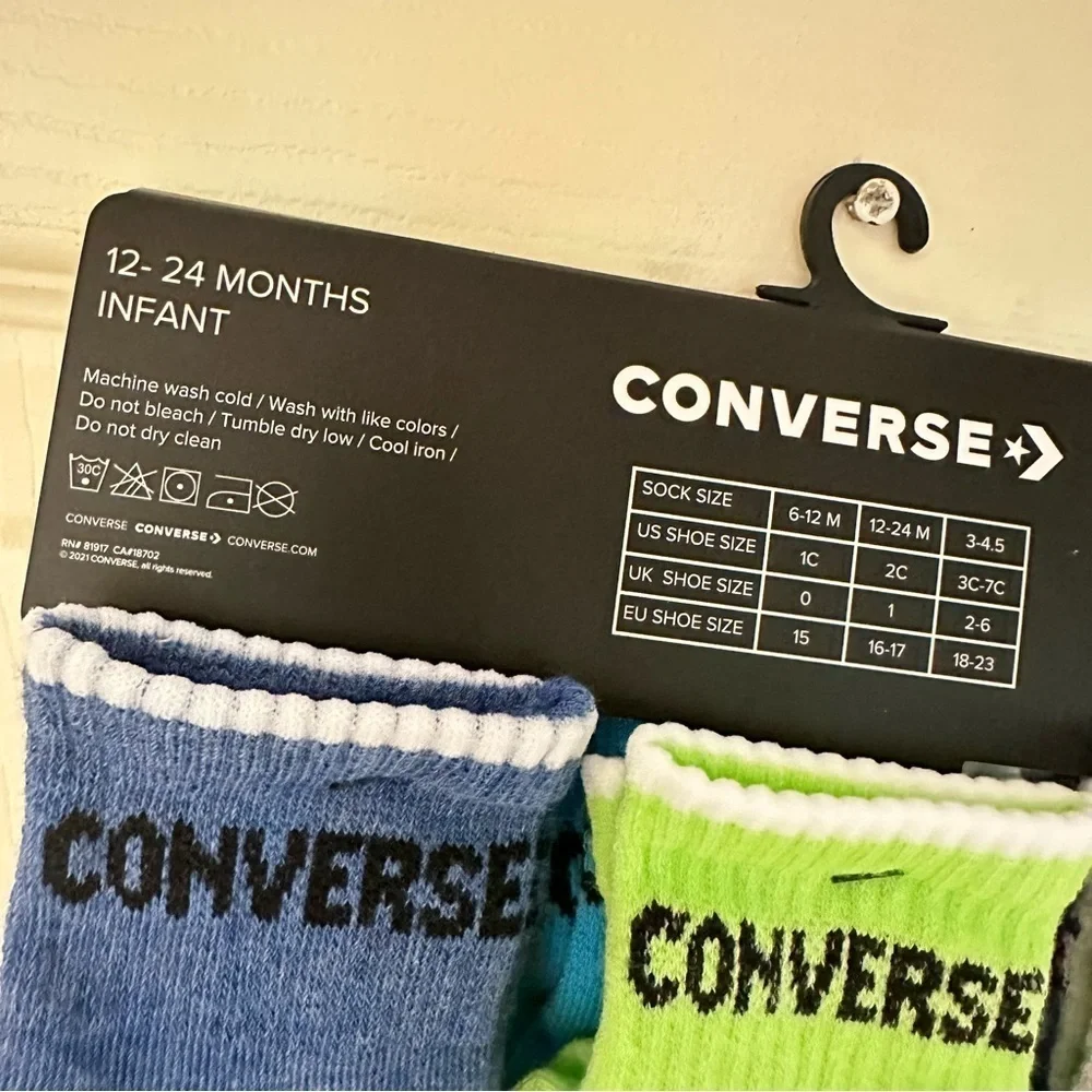 NWT Converse Tie Dye Newborn Crew Socks Pack of Six